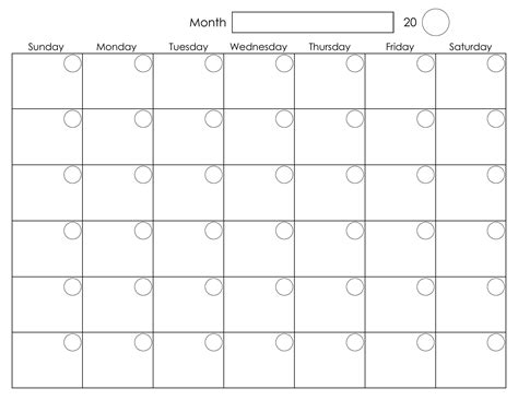 Blank Printable Calendar By Month Template Calendar Design