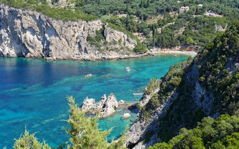 Paleokastritsa Beach Corfu Greece World Beach Guide