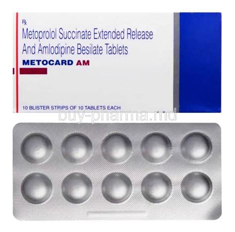 Amlodipine besylate is a white crystalline powder with a molecular weight of 567.1. Buy Metoprolol Succinate/ Amlodipine ( Generic Selomax ...
