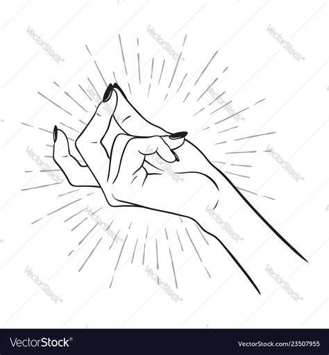 Hand Drawn Female With Snapping Fingers Royalty Free Vector