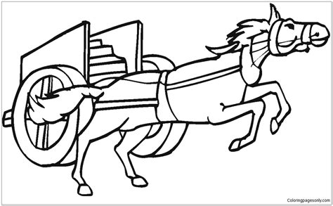 Horse Wagon Coloring Pages