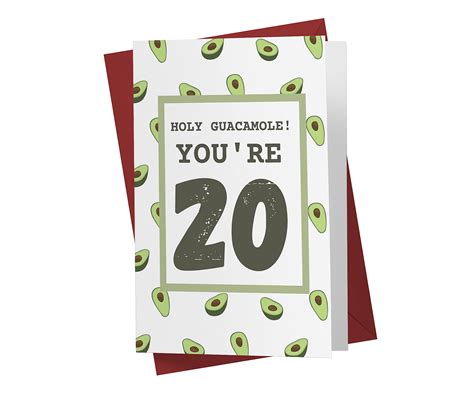 Buy Funny 20th Birthday Card Funny Avocado 20 Years Old Anniversary