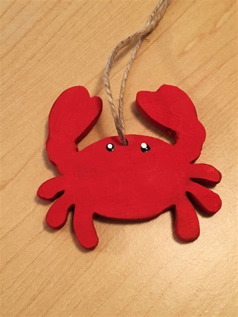 Crab Ornament Wooden Crab Crab Christmas Ornament Handmade Ornament