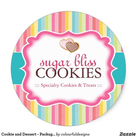 Ada 4 template stiker yang saya satukan dalam. Cookie and Dessert - Packaging Stickers | Zazzle.com ...