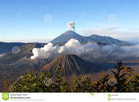 Mount Bromo An Active Volcano In East Java Indonesia