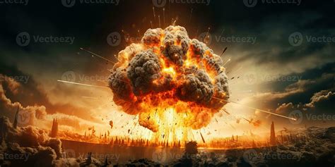 Ai Generado Ai Generativo Nuclear Atómico Explosión Auge Seta Fuego
