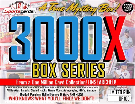 “mystery 3000x Series” A True Sports Card Mystery Box Pristine Auction