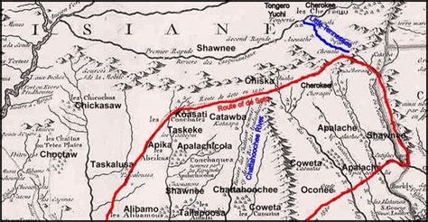 1718 French Map Of North America Detail Cherokee Cherokee History