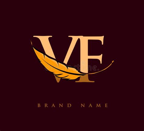 Initial Letter Vf Logo With Feather Company Name Simple And Clean