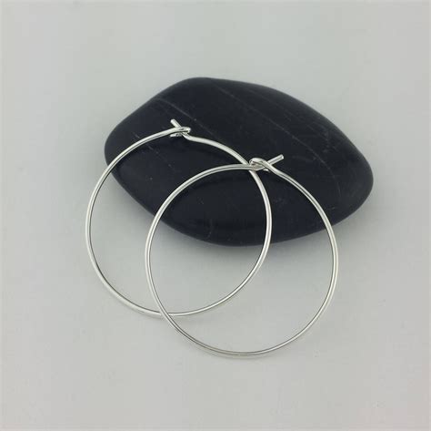 Thin Hammered Silver Hoop Earrings Gauge Etsy