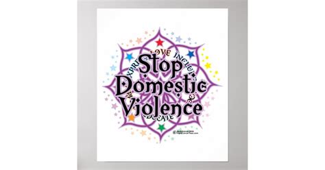 Stop Domestic Violence Lotus Poster Zazzle