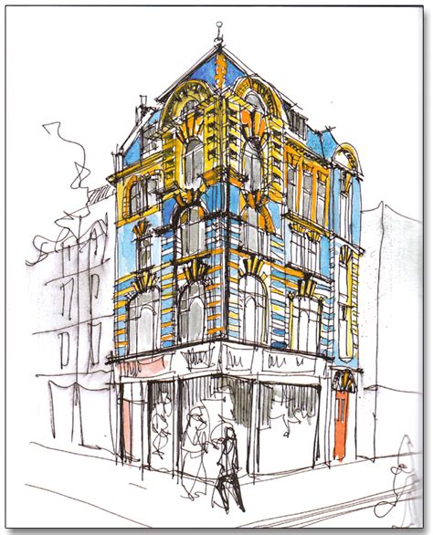 Personal Perspective of Composition: Building & Street Sketch Reference