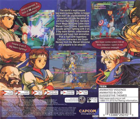 Marvel Vs Capcom 2 2000 Dreamcast Box Cover Art Mobygames