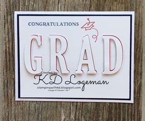 Graduation Card Using Stampin Up Large Letters Framelit Dies Stamping