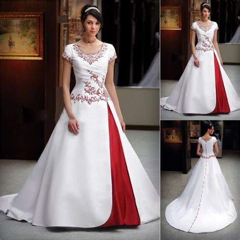 Vintage Ivory Red Wedding Dresses 2017 Elegant Split Short