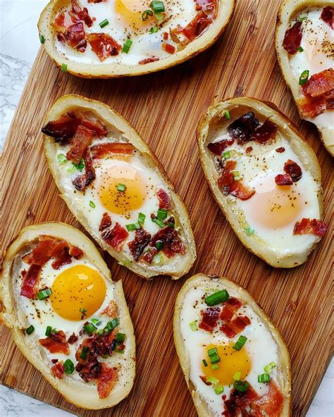 Breakfast Potato Boats Spinach And Bacon
