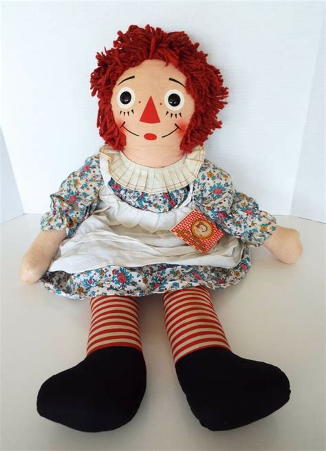 Vintage 31 Raggedy Ann Knickerbocker Doll Original Tags Huge Cuddly Rag Doll Knickerbockertoy