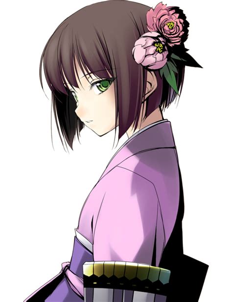 Anime Girl In Kimono Short Hair