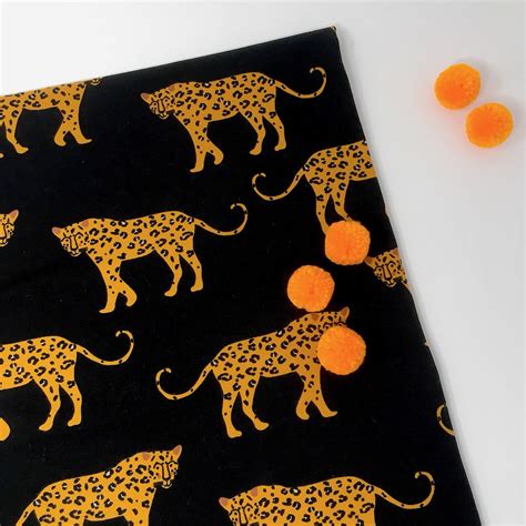 Leopard Print Cotton Spandex Jersey Knit Animal Print Fabric