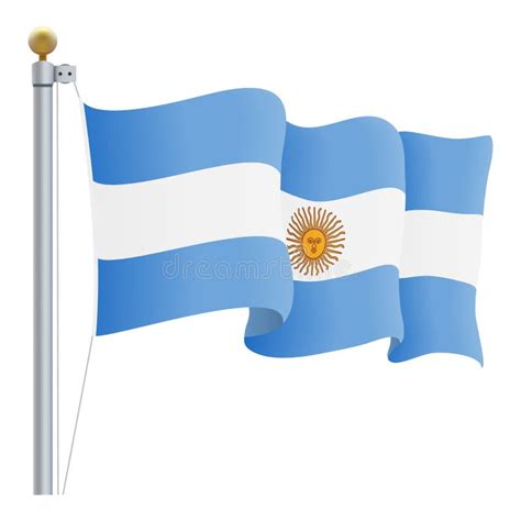 Bandera De La Argentina Que Agita En Un Fondo Blanco Ilustración Del Vector Ilustración Del