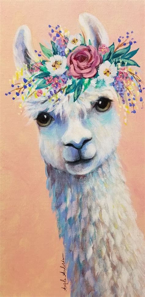 Boho Llama Acrylic Painting Tutorial By Angela Anderson On Youtube