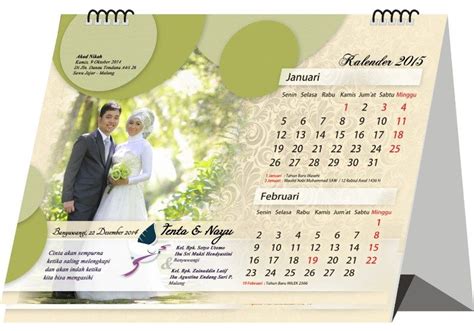 Undangan Pernikahan Kalender Pigura