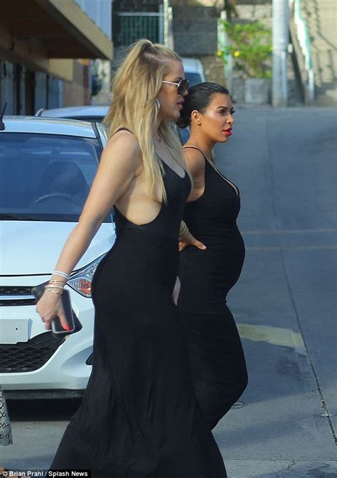 Khloe Kardashian Flaunts Side Boob As Kim Shows Off Her Bump In St