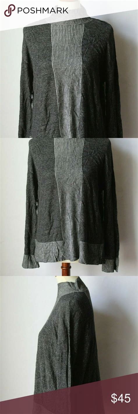 Two Vince Camuto Mock Neck Gray Sweater Womens S Grey Sweater Womens