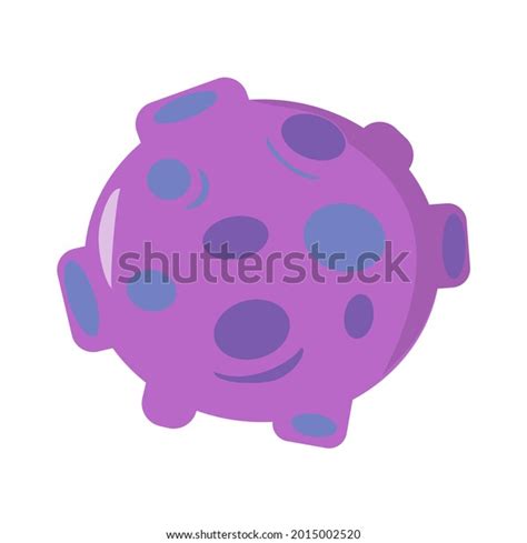 Purple Fantastic Planet Craters Cartoon Vector Stock Vector Royalty