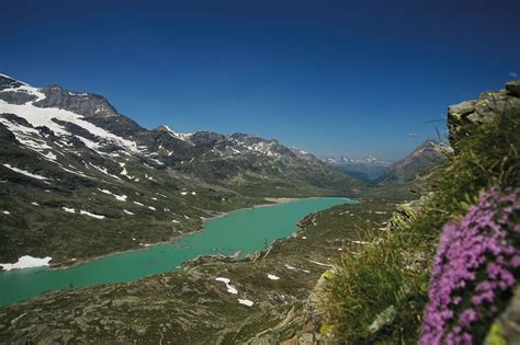 Der Lago Bianco Auf Dem Berninapass Vom Piz Campasc Aus Gesehen