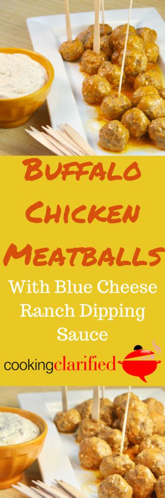Buffalo Chicken Meatballs With Blue Cheese Ranch Dipping Sauce