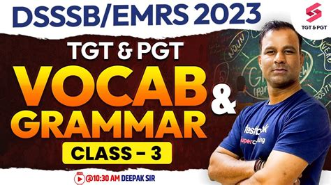 Emrs And Dsssb 2023 Tgt And Pgt English Vocab And Grammar Class 3 Tgt