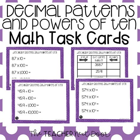 5th Grade Decimal Patterns And Powers Of Ten Task Cards The Teacher