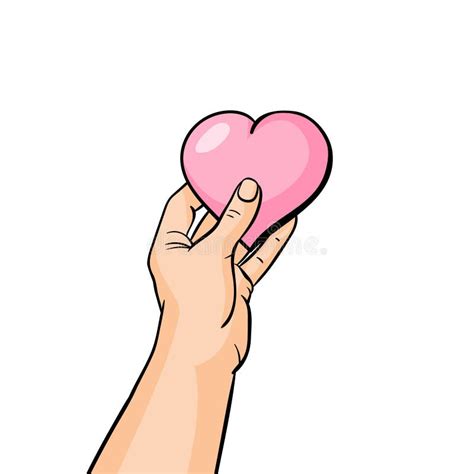 Concept Of Love Hand Of Cartoon Man Holding Heart Stock Vector Illustration Of Hand Quality