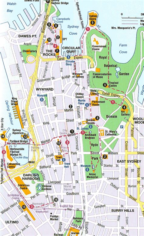 Sydney Attractions Map Pdf Free Printable Tourist Map Sydney Waking