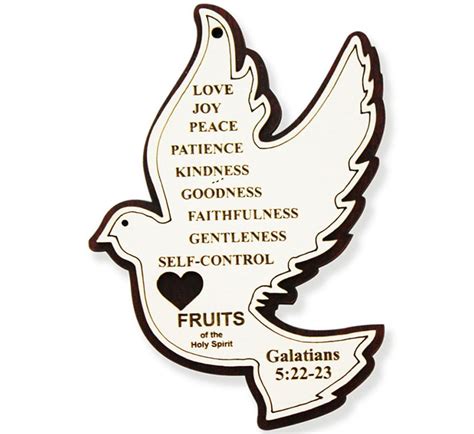 Dove Shape Fruits Of The Holy Spirit Wall Hanging With Heart