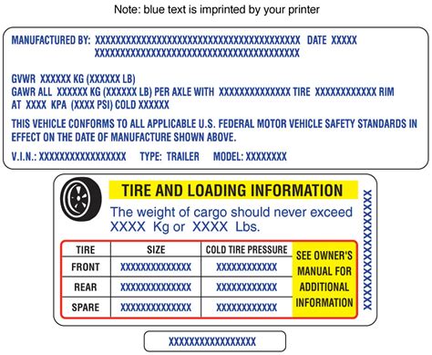 Fd 320 Certification Combo Federal Certification Label And Tire