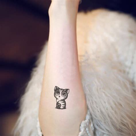 min order is 5 waterproof temporary tattoo stickers cute grey black tiny cats design body art
