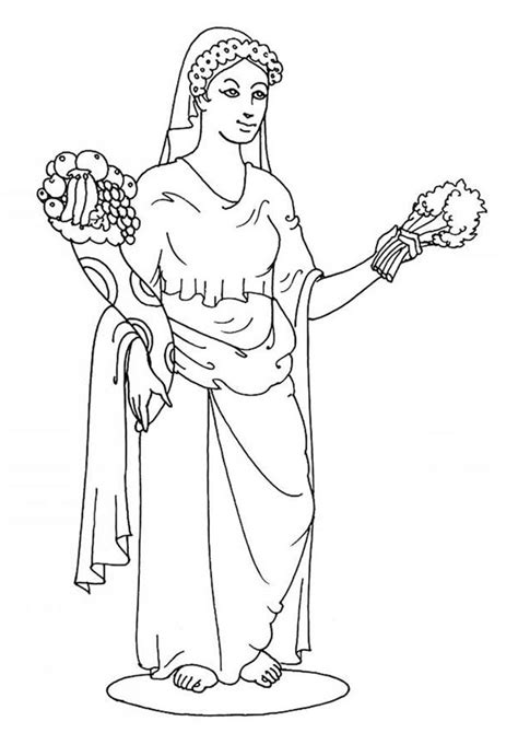 Pero por supuesto no nos olvidamos de los mayores, así que contiene también dibujos para pintar para adultos. Mitología griega #140 (Dioses y diosas) - Páginas para colorear