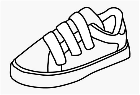 Sneakers Velcro Black And White Png Shoe Clipart Black And White