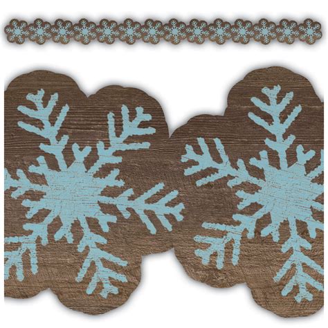 Affordable snowflake decorations wall classroom. Home Sweet Classroom Snowflakes Die Cut Border Trim - TCR8455 | Teacher Created Resources