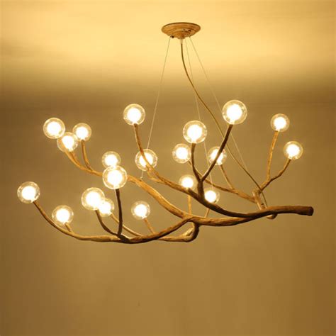 China Wooden Tree Branch Decorative Lustre Pendant Home Chandelier