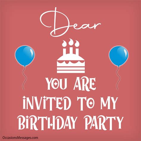 Best Birthday Party Invitation Messages Occasions Messages