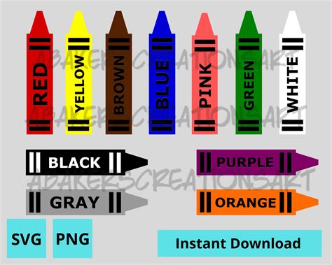 Crayons Svg Colors Png Color Names School Supplies Colors Of The