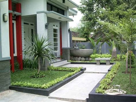 desain  model taman minimalis depan rumah modern