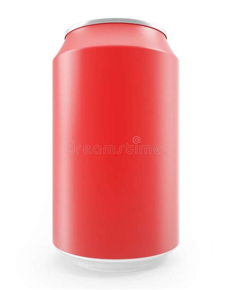 Red Metal Cans On White Background Alcohol And Carbonated Drinks