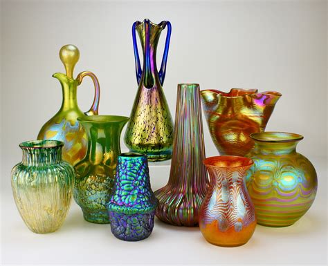 Art Glass Grouping This Case Loetz Collectors Weekly