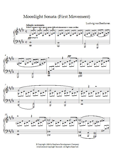 Moonlight Sonata Sheet Music By Ludwig Van Beethoven Piano 21527