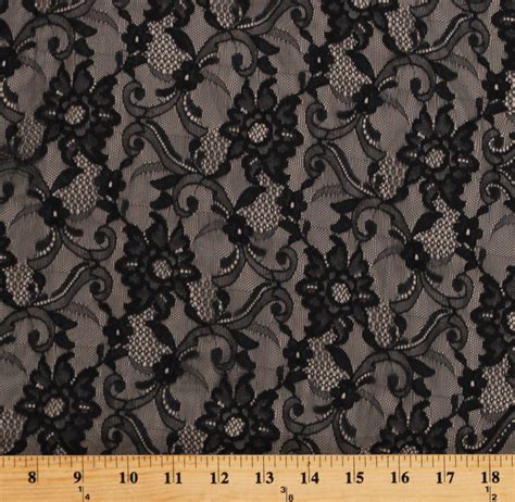 Lace Black Floral Paisley Design 60 Wide Polyesterblend Dutch Lace