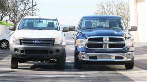 Größenvergleich Dodge Ram Vs Ford Ranger Full Size Pick Up Truck Vs